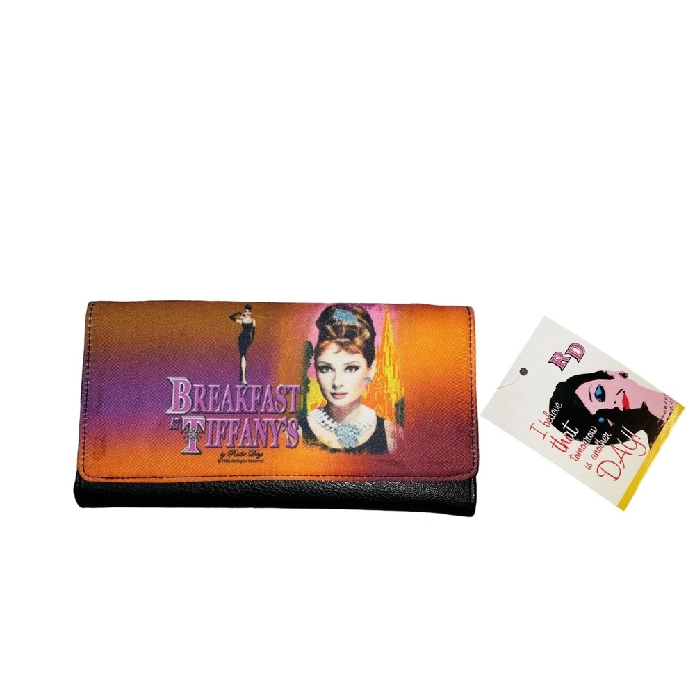 Radio‎ Days Breakfast At Tiffany's Multicolor Wallet Zip Pockets Art Clutch 80s